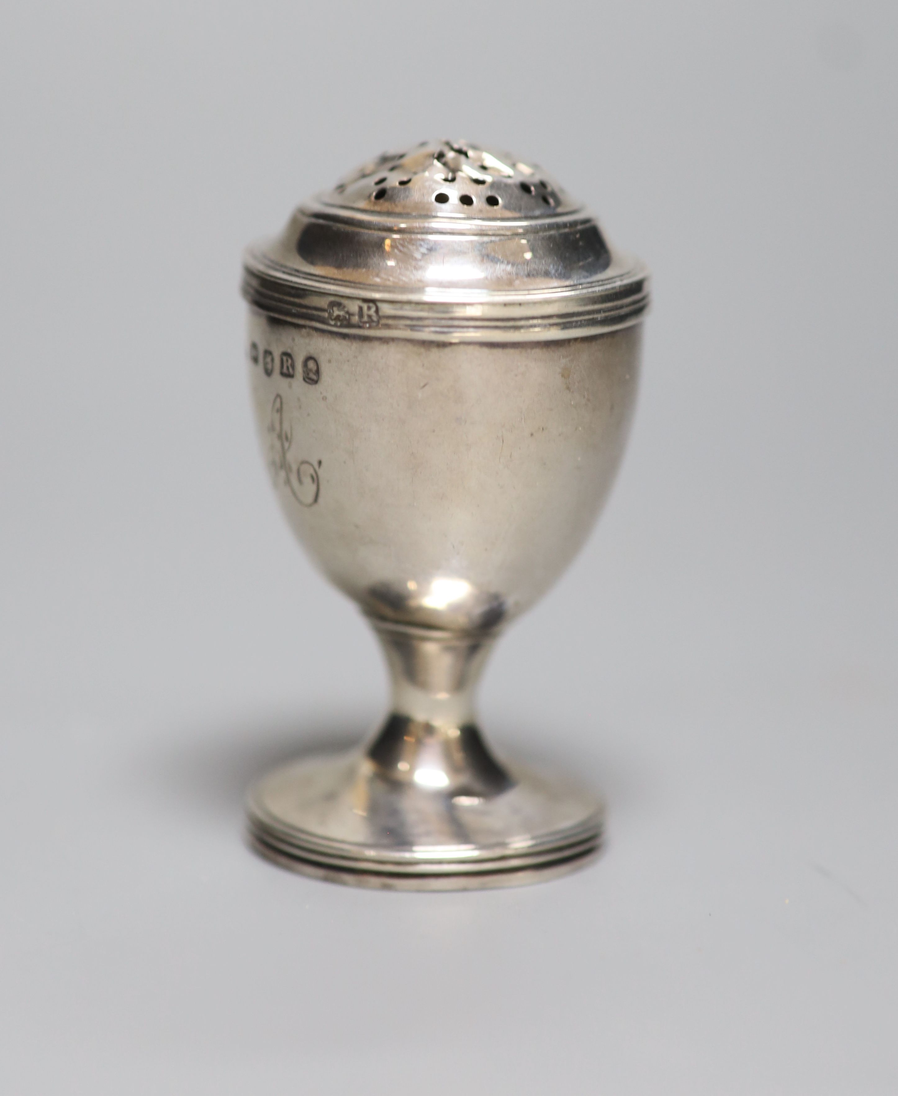 A George III silver pounce pot, London, 1812 (a.f.)